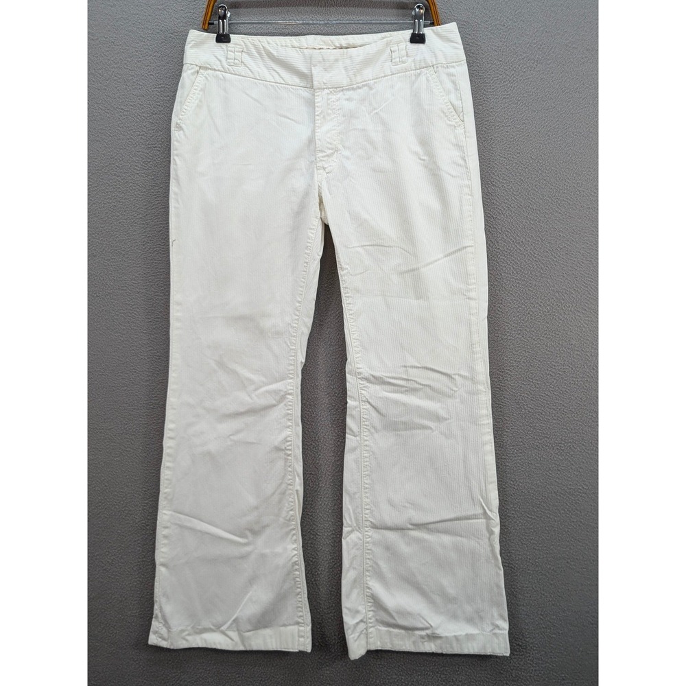 Y2K Gap Pants Womens 10 Low Rise White Corduroy Cotton Flare Bootcut Minimalist